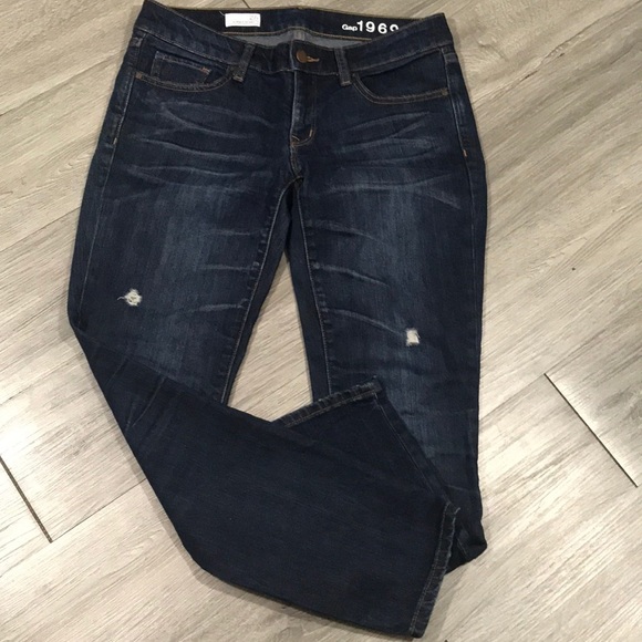 GAP 1969 DarkWash Distressed Always Skinny Jeans - Picture 4 of 11